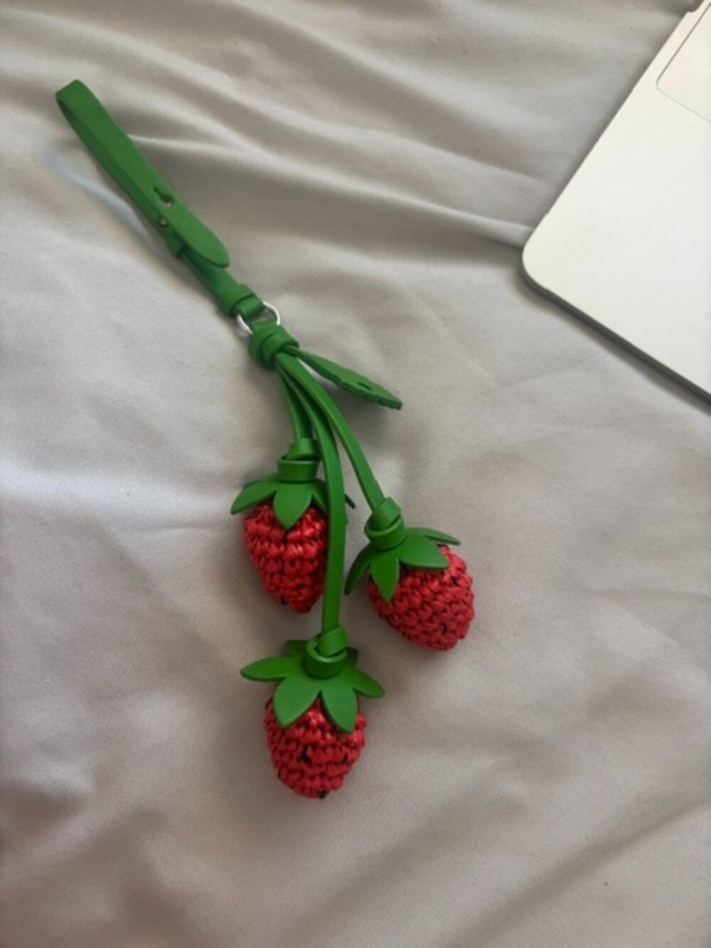 Kate Spade Charmed Strawberry crochet bag charm